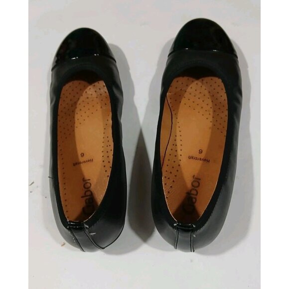 Gabor Hovercraft Leather Slip On Cap Toe Flats Size 6 Black Work - Picture 5 of 8